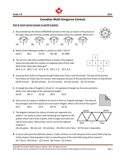 2015 Grades 7 8 Questions English