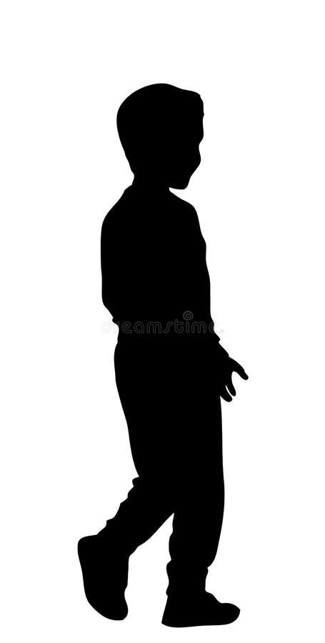 Silhouette Of Little Boy Stock Vector Illustration Of Rough 134092415