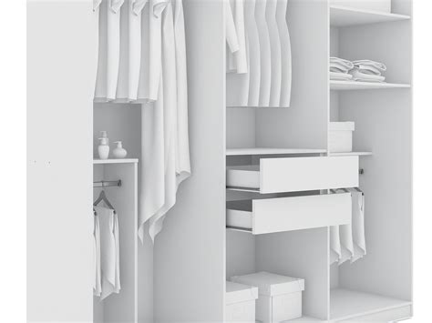 Gramercy Modern Freestanding Wardrobe Armoire Closet In White