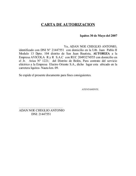 Ejemplo De Carta De Autorizacion Reverasite