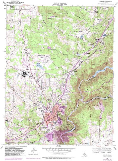 Auburn Topographic Map 124000 Scale California