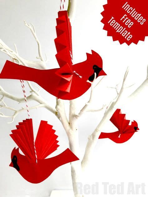 Easy Paper Fan Cardinal Ornament For Christmas How To Make A Paper Fan
