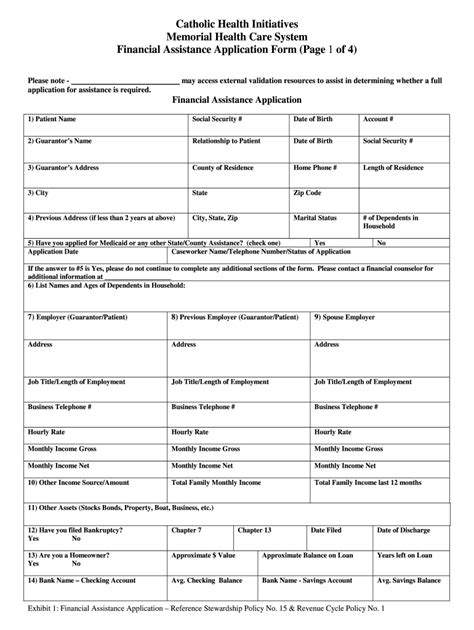 Chi Financial Assistance Form Fill Out And Sign Printable Pdf
