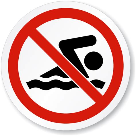 No Swimming Symbol Iso Prohibition Signs Sku Is 1177
