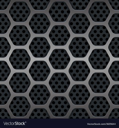 Hexagon Metal Grill Seamless Background Royalty Free Vector