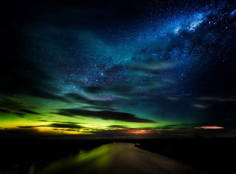 Aurora Borealis Wallpaper 4k Stars Clouds New Zealand