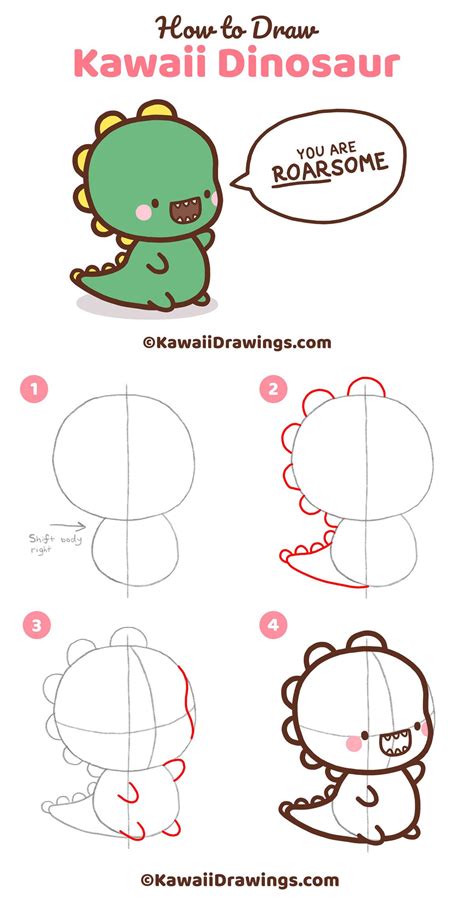 Cute Dinosaur Drawing Step By Step 40 Acrylic Painting Ideas For