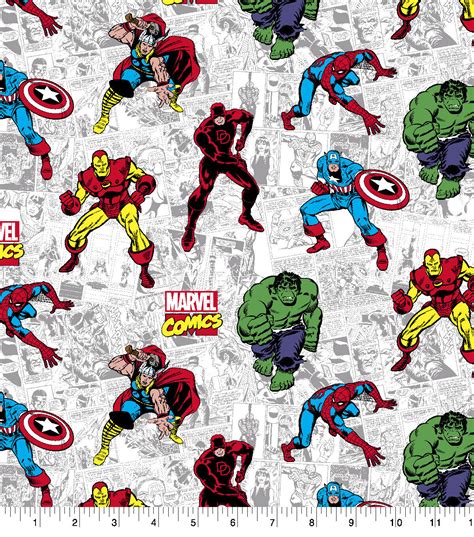 Marvel Comic Character Cotton Fabric Fq 14yd 18x22 Ebay