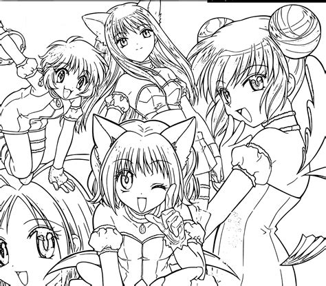 Characters From Tokyo Mew Mew Coloring Page Download Print Or Color
