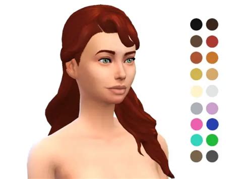 The Sims Resource Long Wavy Hair Retexyured By Ladyfancyfeast Sims 4