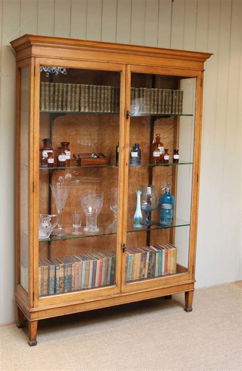 Edwardian Oak Shop Display Cabinet Antiques Atlas