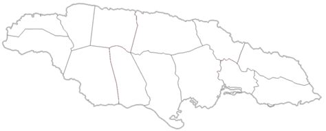 Blank Map Of Jamaica With Parishes