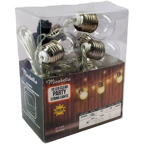 Mirabella 10 Led Solar Clear Party String Lights Each Woolworths