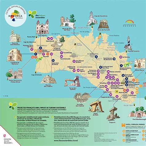 Seleccione sus lugares de interés y cree su propia guía de la ciudad. Mapa Turistico Menorca