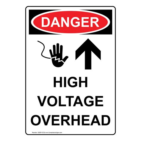 Osha Danger High Voltage Overhead Bilingual Sign Odb 3720 Electrical