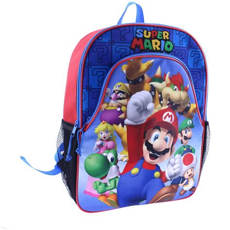 Nintendo Backpack Super Mario Blue Wteam 16 School Bag 396007