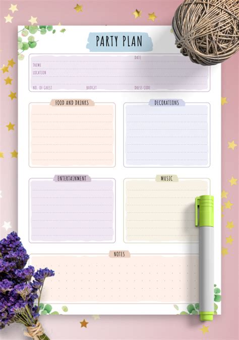 Party Planner Templates Download Event Planning Pdf