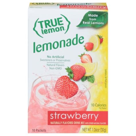 True Lemon® Strawberry Lemonade Drink Mix Packets 10 Ct Kroger