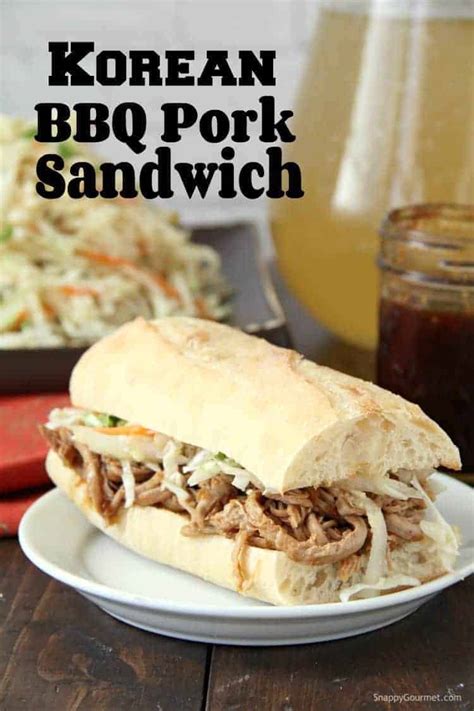 Korean Bbq Pork Sandwich With Easy Asian Slaw Snappy Gourmet