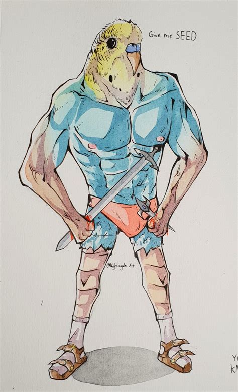 Art Oc Part 3 Of The Swole Budgie Aarakocra You Wantet Some Budgie