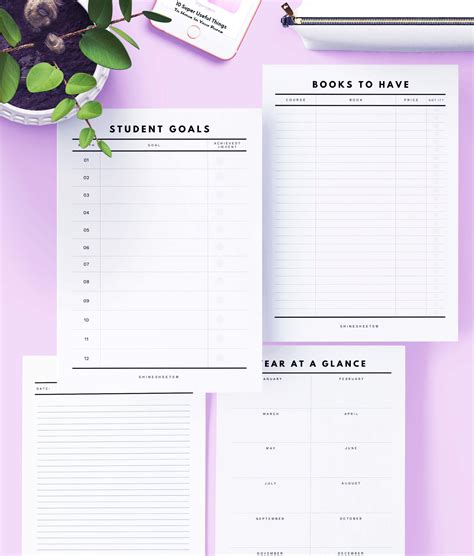 Free Student Planner Printable 15 Pages For Your Studies Student