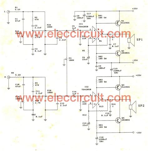 Description the tda 2050 is a monolithic integrated circuit in pentawatt package, intended for use as an audio class ab audio amplifier. TDA2050 amplifier stereo 35W-75W | Stereo amplifier, Circuit, Battery charger circuit