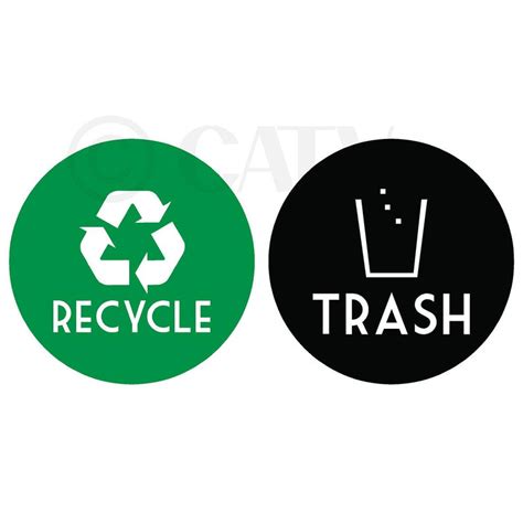 recycle trash decals 3 sizes to choose from green recycle etsy