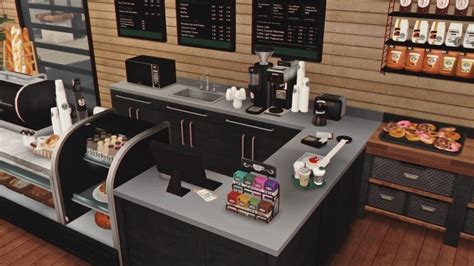 Starbucks Coffee Shop V2 Furnished At Dream Team Sims Sims 4 Updates