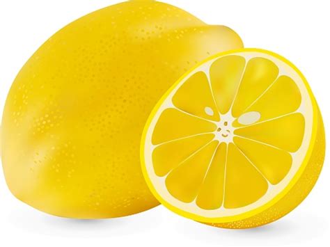 Vector Realistic Whole Lemon And Half A Lemon Isolated On White Background Isolated Lemon On ...