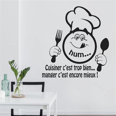 Stickers Citation Cuisiner C Est Trop Bien Manger C Est Encore Mieux