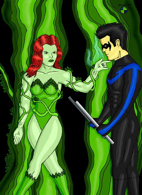 Poison Ivy And Nightwing By Artspillgalaxy On Deviantart