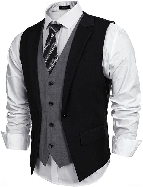Coofandy Mens Formal Fashion Layered Vest Waistcoat Dress Suit Vests Ebay