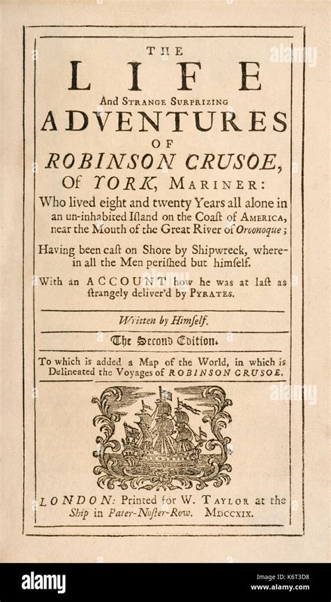 ‘robinson Crusoe Title Page From The Life And Strange Surprising