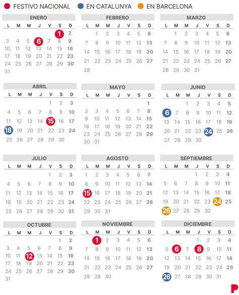 Calendario Laboral Barcelona 2022 Con Todos Los Festivos
