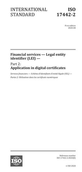 Iso 17442 22020 Financial Services Legal Entity Identifier Lei