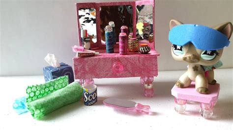 How To Make An Lps Vanity And Bathroom Accessories Doll Diy Youtube