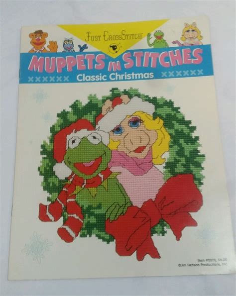 Muppets In Stitches Classic Christmas Vtg Jim Henson 6 Cross Stitch