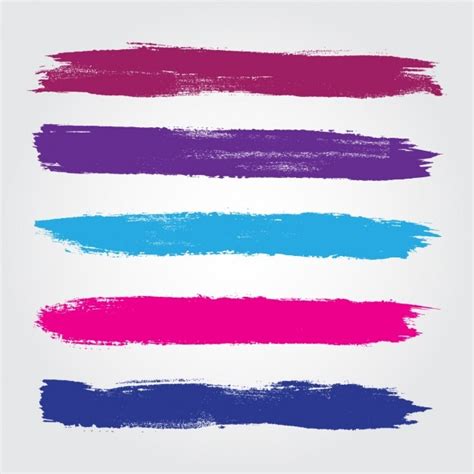 Colored Brush Strokes Collection Vector Free Download