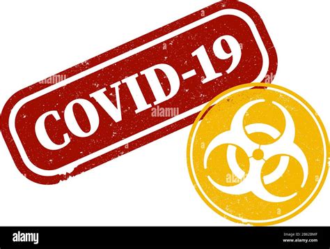 Covid 19 Virus Corona Y Símbolo De Peligro Biológico Sellos De Goma