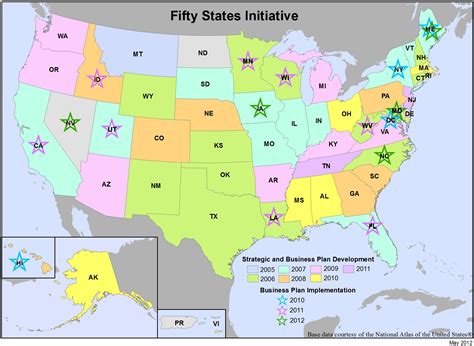 The 50 States Map With Names On States Map