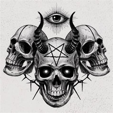 Satanic Tattoos Creepy Tattoos Satanic Art Skull Tattoos Body Art
