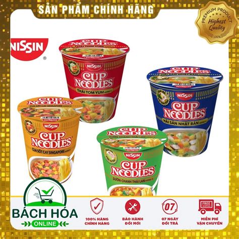 Mì Ly Cup Noodles 4 Vị Hải Sản Nhật Bản Thái Tom Yum Cua Sốt Cay