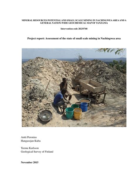 Pdf Assessment Of The State Of Small Scale Mining In Nachingwea Area