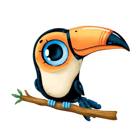 Premium Vector Illustration Of A Cute Cartoon Toucan Sitting On A