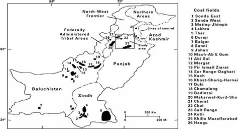 Distribution Of Coal Mines In Pakistan Adapted From Warwick And