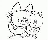 Coloring Pig Cartoon Pages Popular Coloringhome sketch template