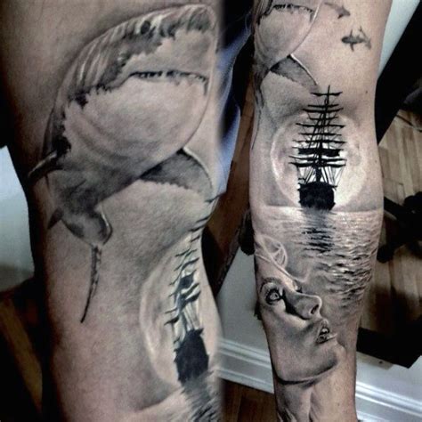 Mens Ghost Ship Tattoo Inner Arms Hai Tattoos Life Tattoos Body Art