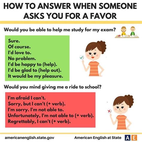 How To Ask Someone For A Favour Englishteachers Learnenglish Correctenglish Image Credit A