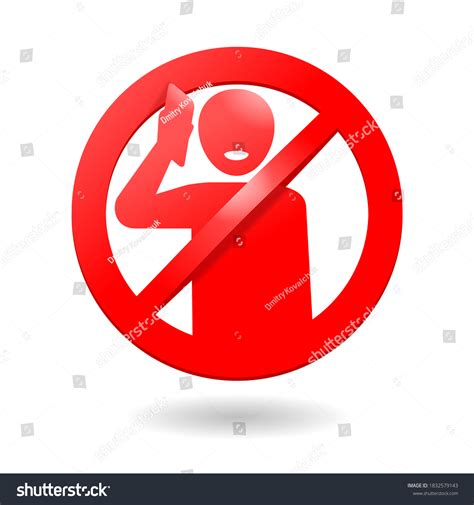 No Phone Talking Quiet Please Prohibition Stock Vector Royalty Free