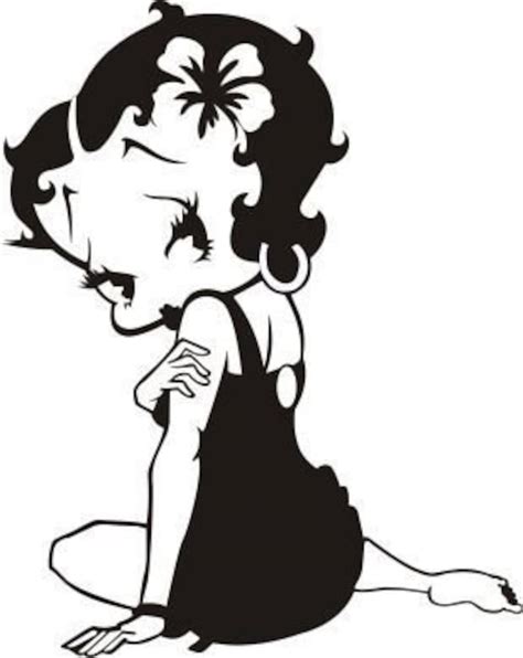 Betty Boop Black And White Sexy Beach Girl Embroidered Iron On Etsy